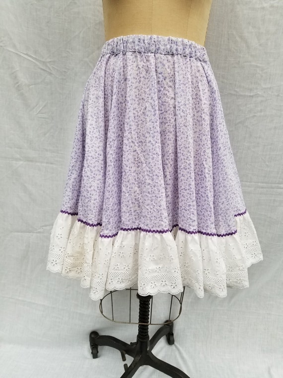 Squaredancing skirt, 50s vintage, purple calico me
