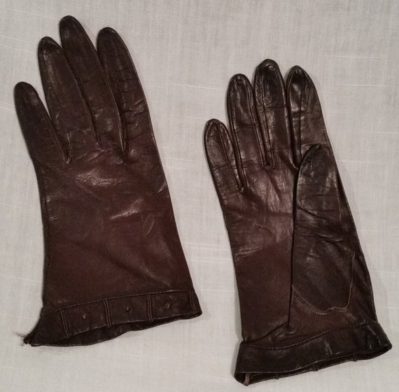 LOT of Vintage leather ladies gloves, 5 pairs - image 1