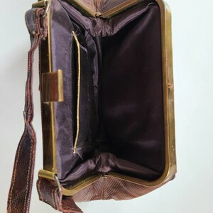 30s 40s alligator handbag, brown, purse image 7