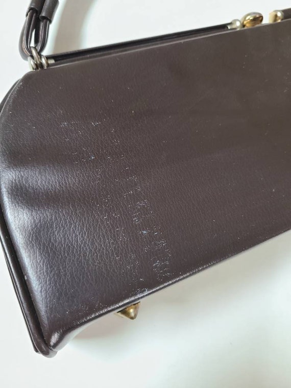 60s handbag, long, dark brown - image 8