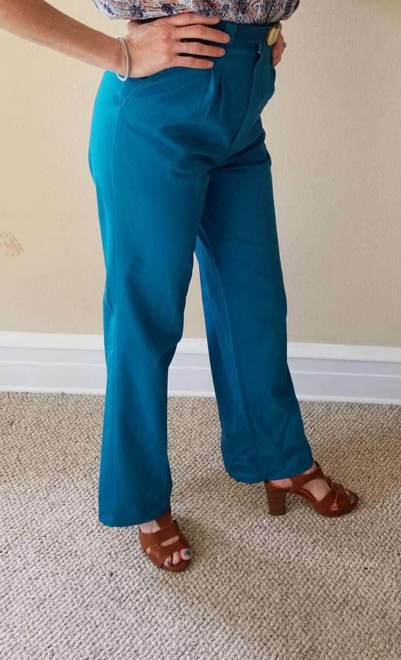 Vintage 70s High Waisted Pants Ladies Teen 14 Jcpenney Etsy