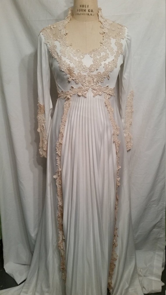 BOHO prairie hippie vintage wedding dress gown handmade | Etsy