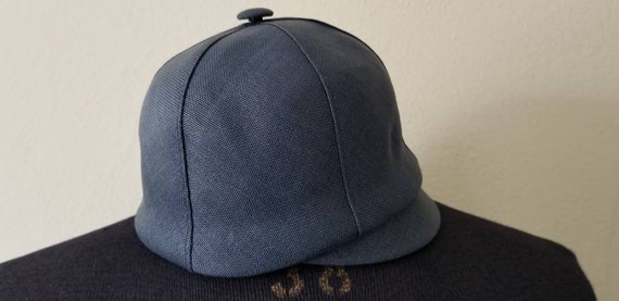 Vintage 60s navy straw hat, union made, jockey st… - image 3