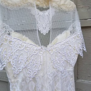 80s lace wedding gown, vintage, 40 bust, ivory, size 12, wedding dress image 5