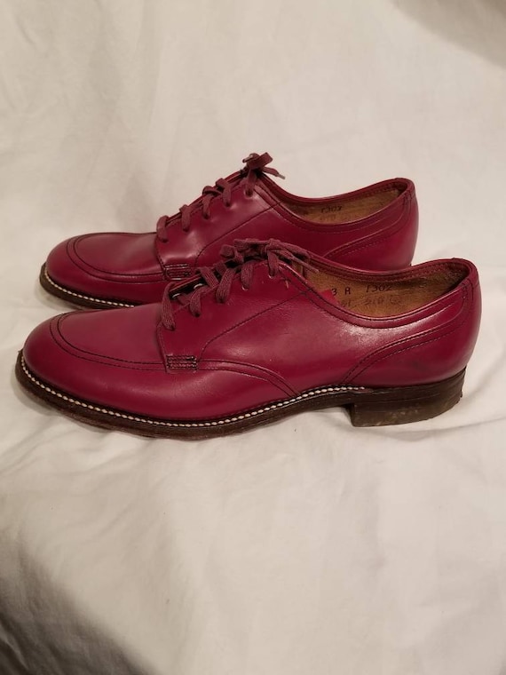 Child's 3 vintage shoes, 30s-40s, cranberry, maroo