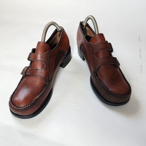 NEW 70S size 8 1/2 mens shoes, heeled shoes, buckle shoes, deadstock, 10 ladies, JS Raub