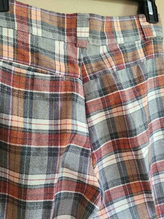 70s boys size 12 bellbottoms, plaid pants,  flare… - image 7