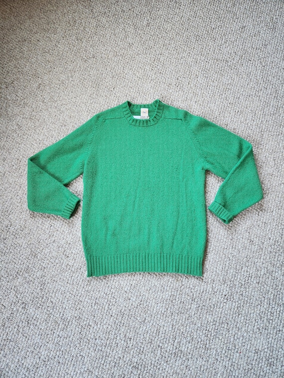 40s-50s wool sweater, kelly green wool, 40, made i