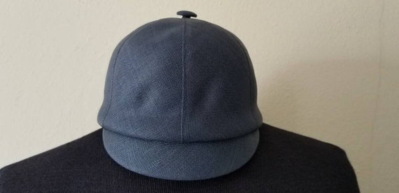 Vintage 60s navy straw hat, union made, jockey st… - image 1