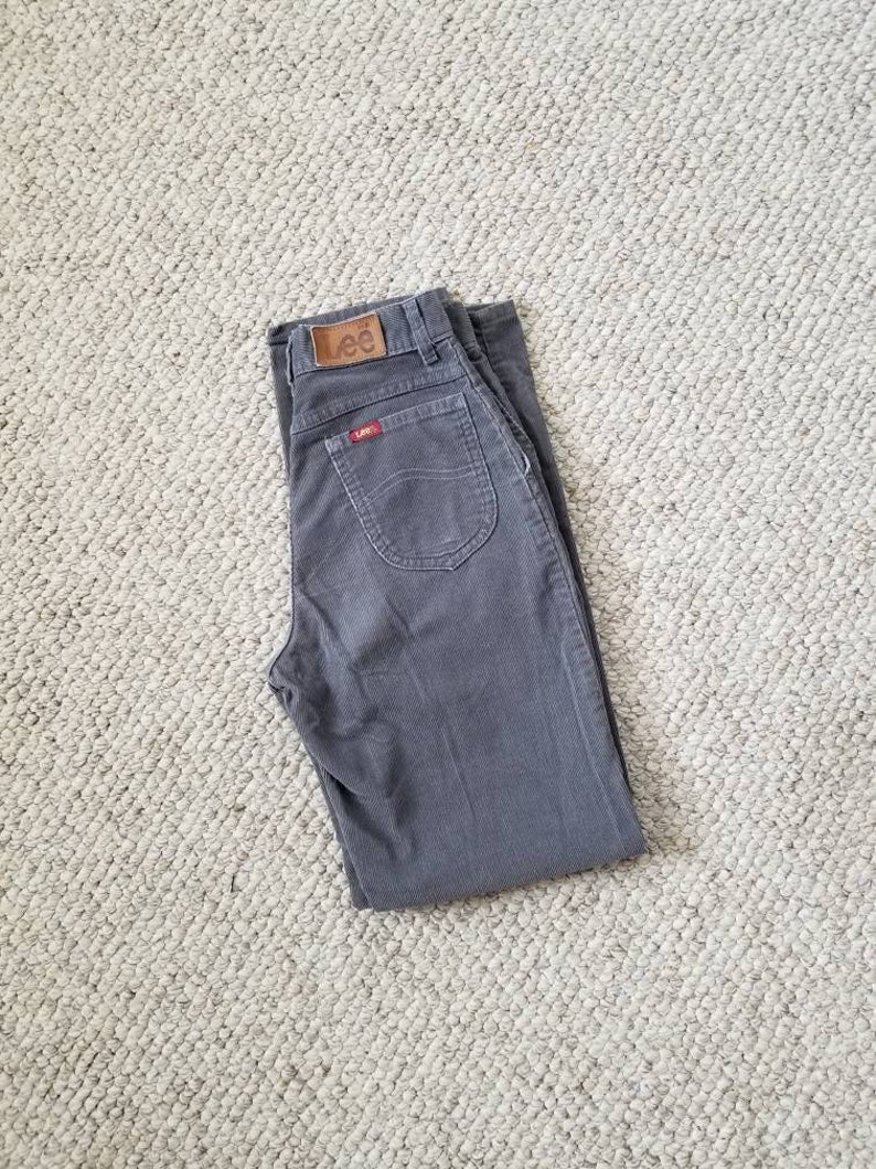 80s LEE pants, girls size 12, grey corduroy, LEE jeans image 1