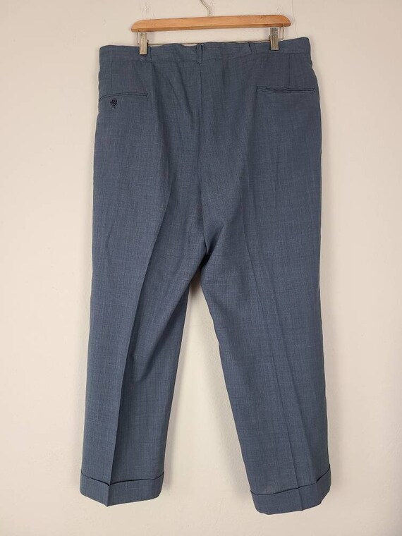 40R 1950s suit, grey, flat front, cuffed pant, two bu… - Gem