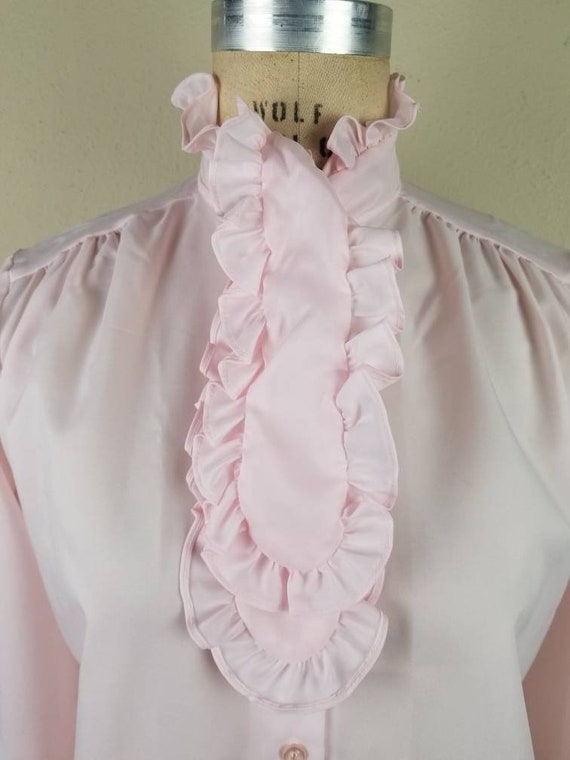 NWT 80s blouse, Victorian style, light pink, new … - image 3