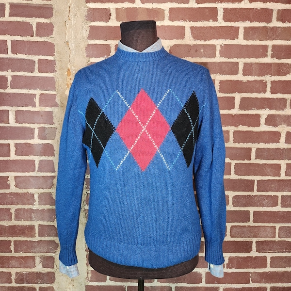 Vintage Colorful Argyle Sweater