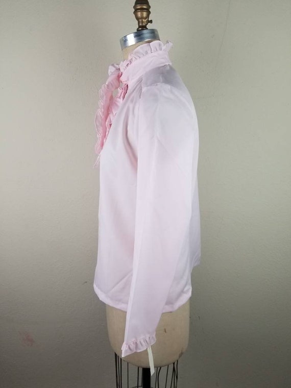 NWT 80s blouse, Victorian style, light pink, new … - image 7
