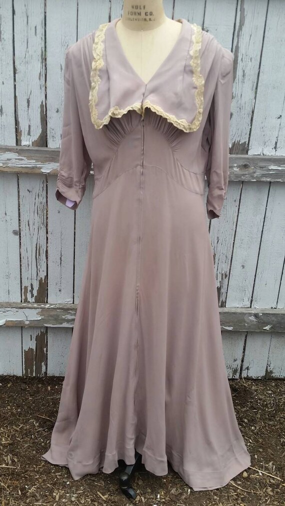 Grand 1940s hostess gown, lavender, xl, 44 bust, w
