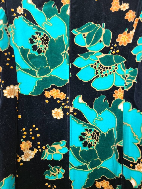 60s dress, velvet floral, amazing and beautiful! … - image 8