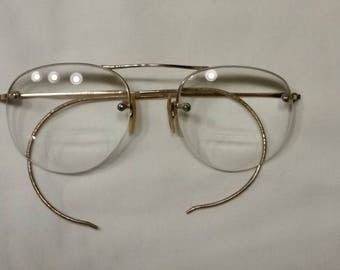 Antique gold wire frame glasses 4" bifocals