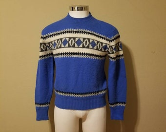 40s ski sweater, 42, acrylic