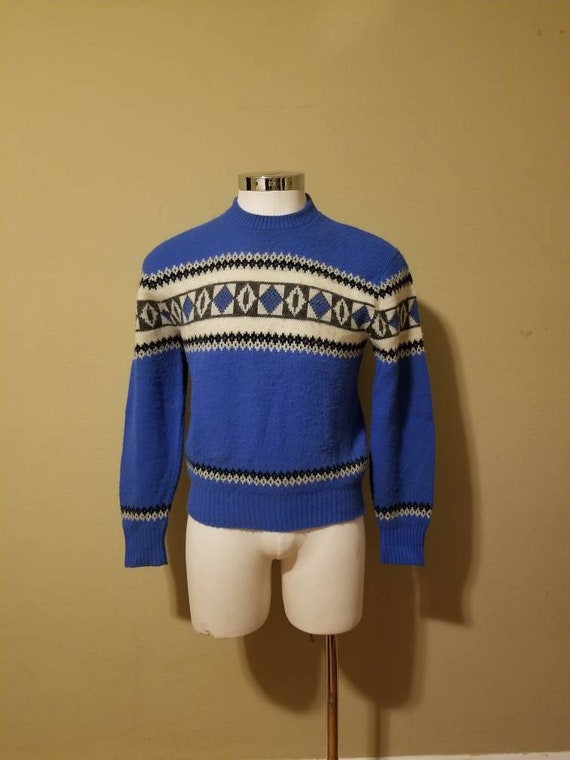 40s ski sweater, 42, acrylic