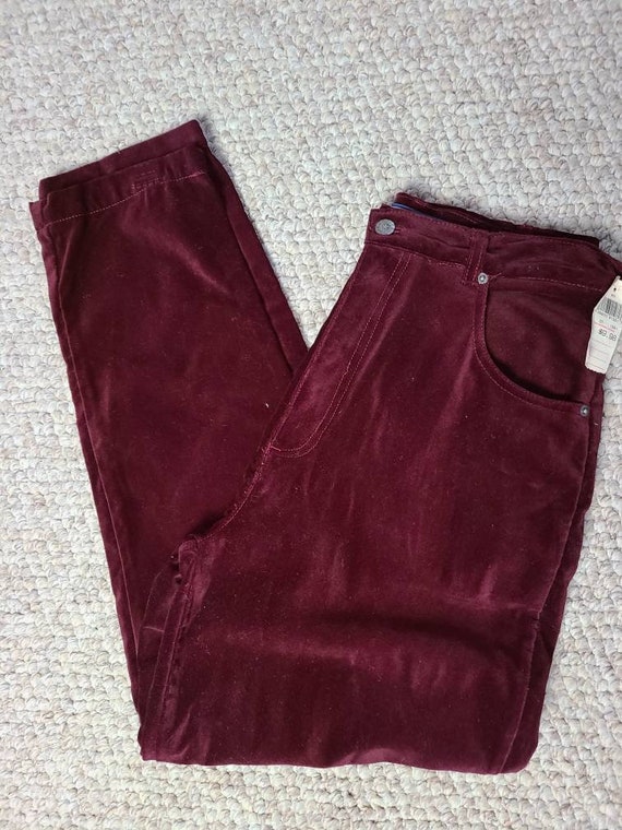 90s pants, wine velveteen, new with tags, 11/12, … - image 2