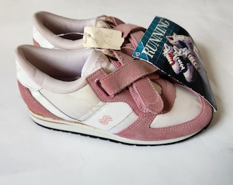 80s deadstock Sporto sneakers, size ladies 5 1/2, pink white, new with tags