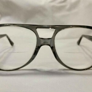 Vintage 60s-70s prescription bifocal glasses, grey, glass lenses