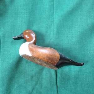 Vintage wooden duck, duck decoy, hand made duck, handcrafted mallard, hand carved wood decor, pintail duck