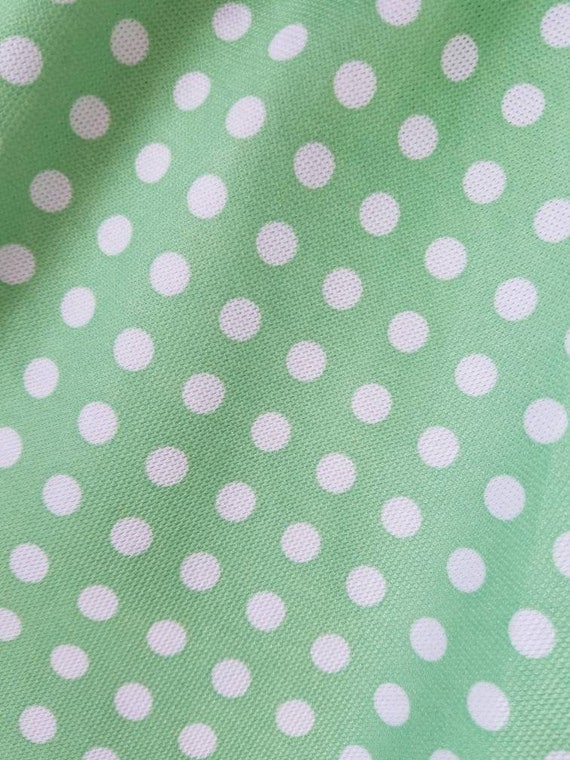 50s polkadot vintage dress, handmade, light green… - image 3