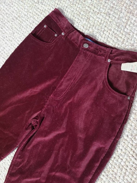 90s pants, wine velveteen, new with tags, 11/12, … - image 3