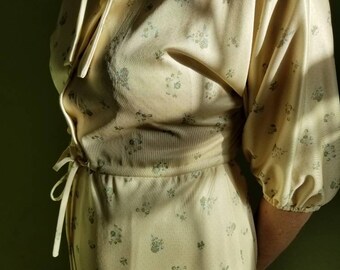Sweetest boho 70s dress, 7, polyester, beige floral
