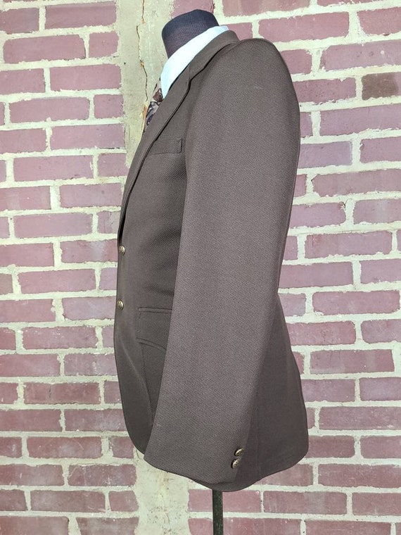 40R 70s sportcoat, brown leisure coat, polyester … - image 2