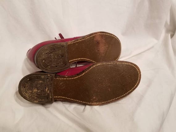 Child's 3 vintage shoes, 30s-40s, cranberry, maro… - image 2