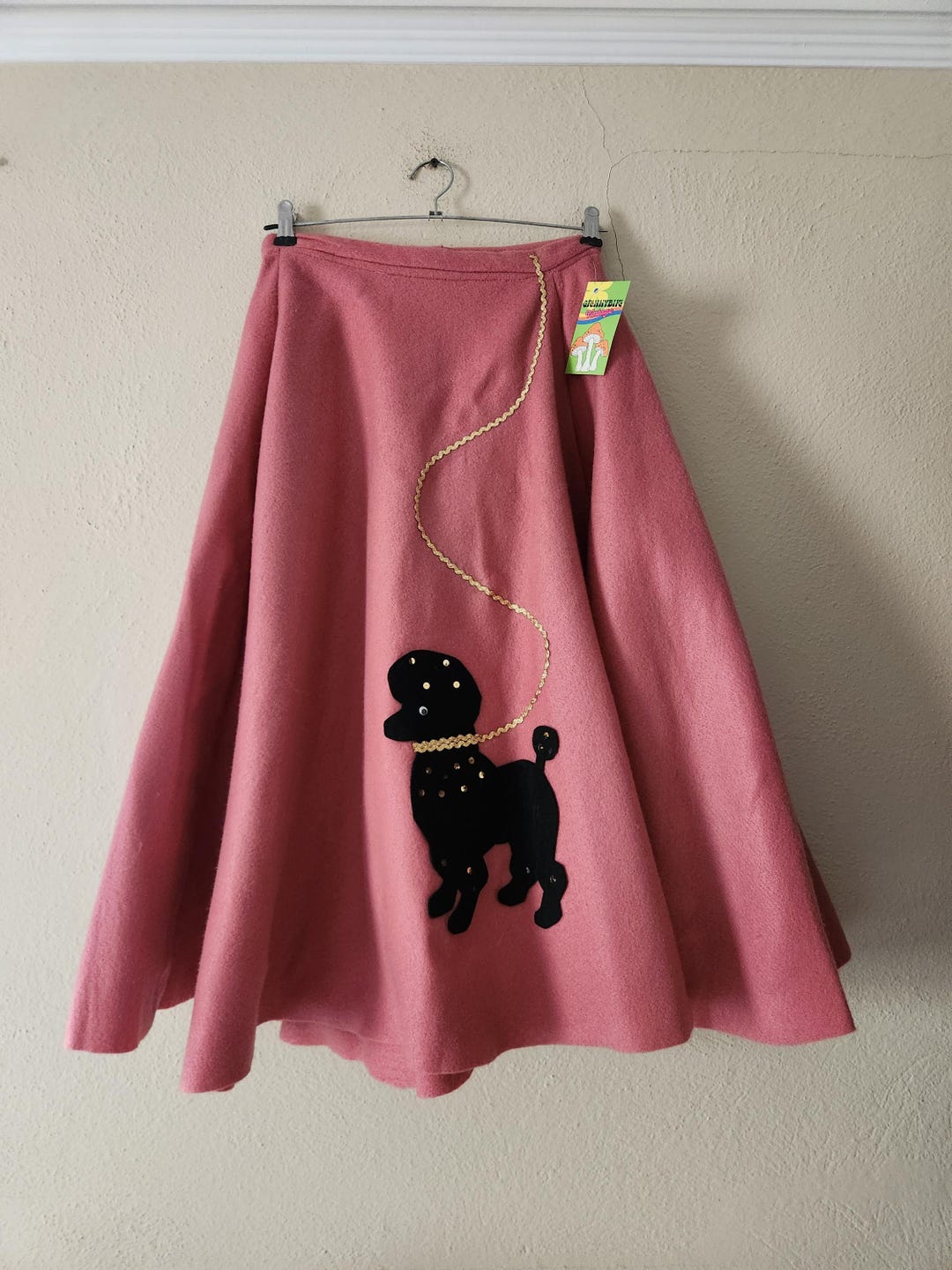 Rose Reproduction Process 50s Reproduction Poodle Skirt, Handmade, Full Circle Skirt, Waist 28 ...