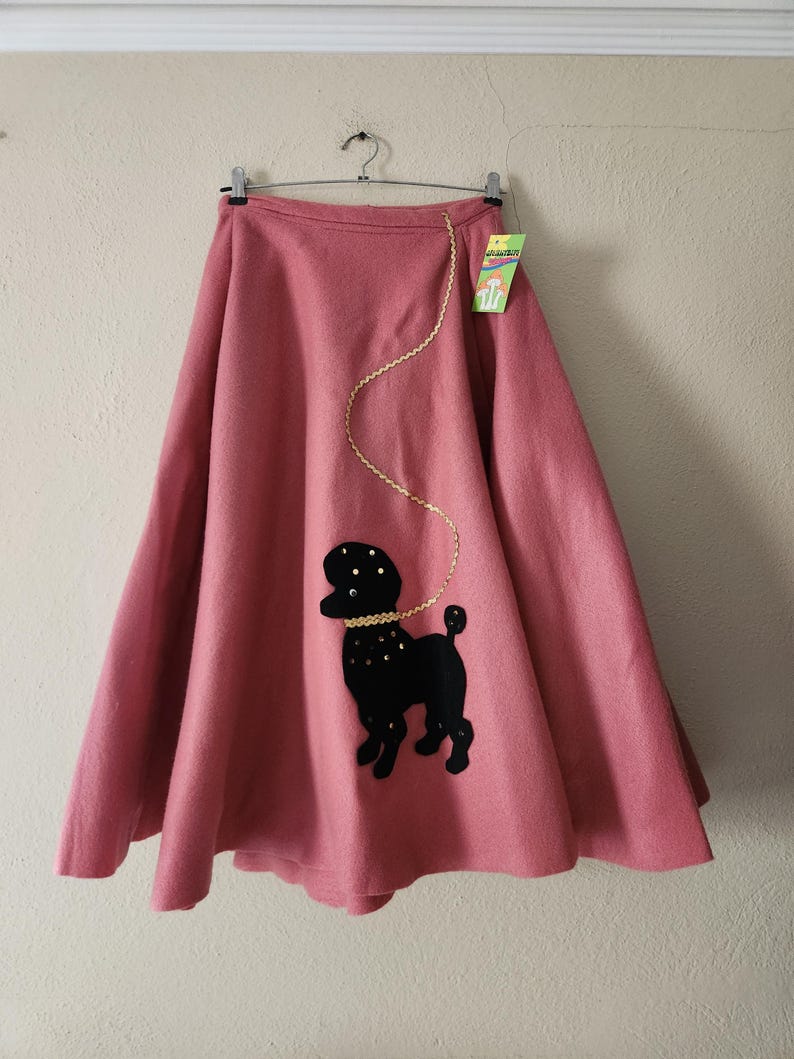 Rose Reproduction Process 50s Reproduction Poodle Skirt, Handmade, Full Circle Skirt, Waist 28 ...