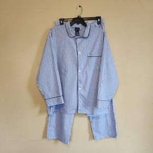 XL mens pajamas set, blue striped, Puritan