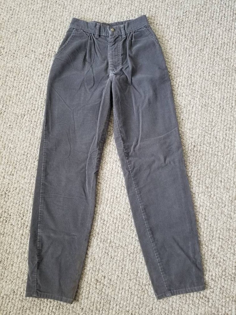 80s LEE pants, girls size 12, grey corduroy, LEE jeans image 4