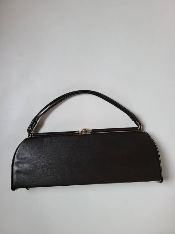 60s handbag, long, dark brown - image 2