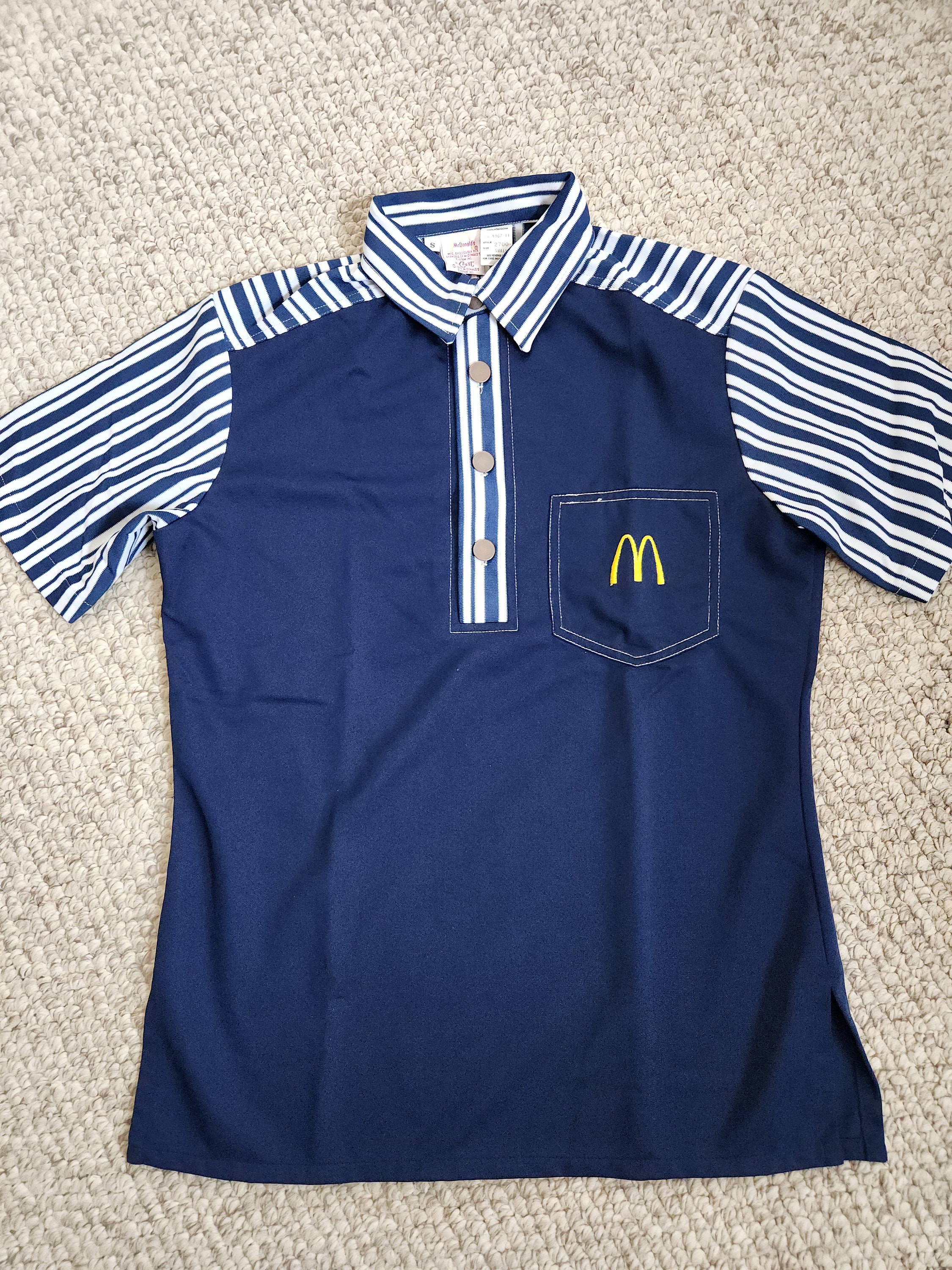 1976 Mcdonald's Uniform Shirt, Mens Unisex, XS Blue, 38 Chest - Etsy