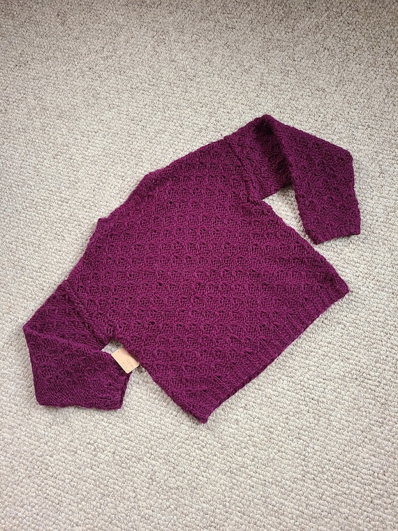 Hand knit sweater, 50s 60s, ladies, purple plum co