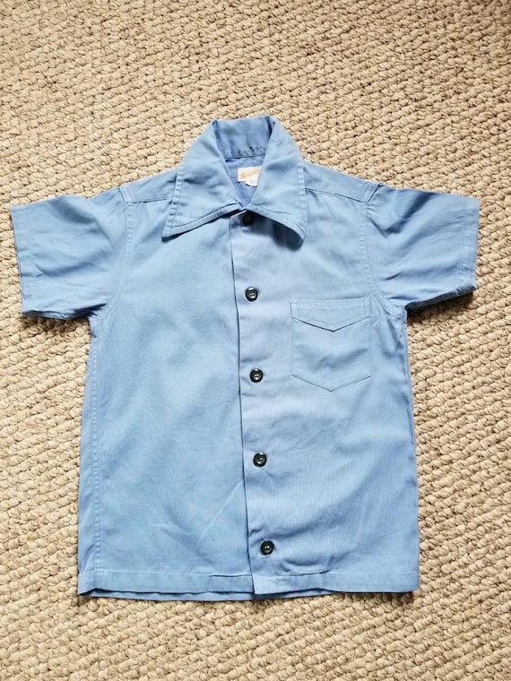 40s boys shirt, blue, size 6, 30, Iwanta brand