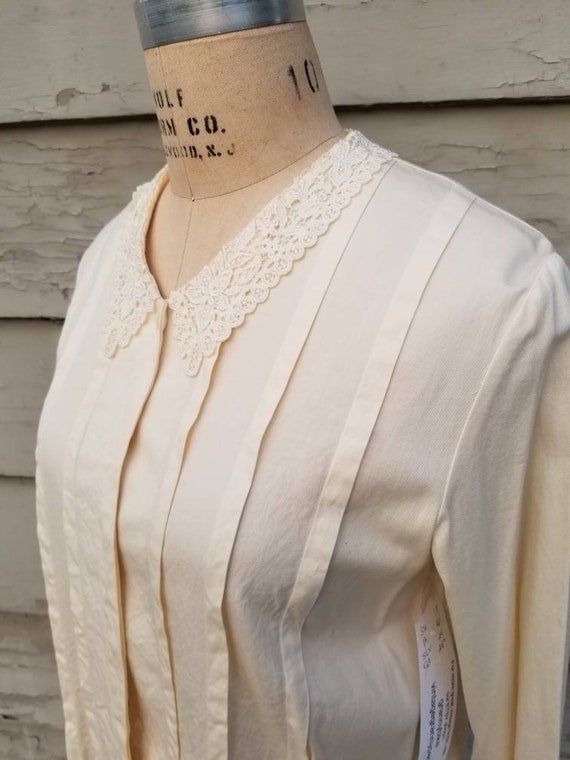 80s blouse, lace collar, edwardian,  Victorian, 1… - image 7