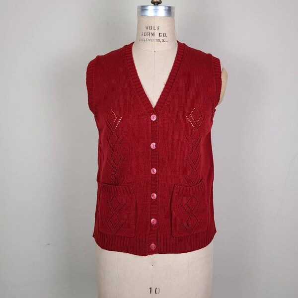 60s red sweater vest, ladies 40