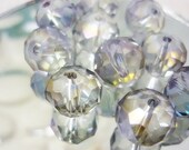 10mm Mystic AB Lavender Rondelle Crystal Beads,Mystic AB Rondelles 8 piece