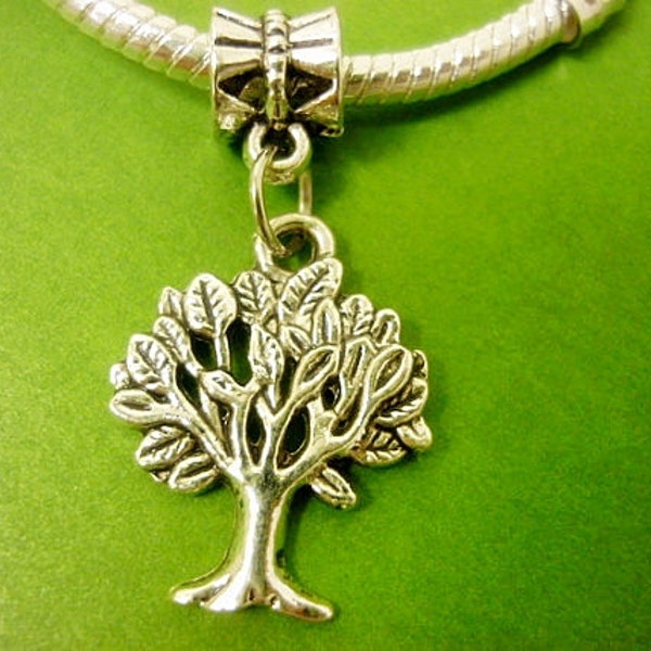 Silver Dangle Tree Charm Euro Style