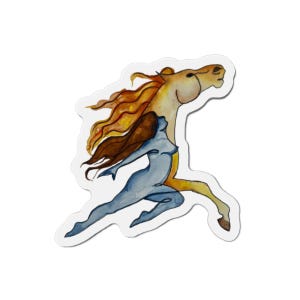 Horse watercolor magnets, rainbow horse decor, equestrian fridge magnets, horse lover gifts, artistic horse magnets, car magnet