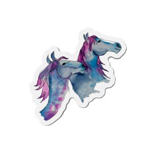 Horse watercolor magnets, rainbow horse decor, equestrian fridge magnets, horse lover gifts, artistic horse magnets, car magnet