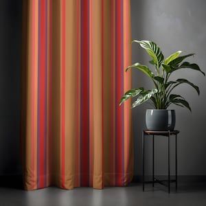Colorful Striped Window Panel - Vibrant Multicolor Drapes for Living Room or Bedroom Styling