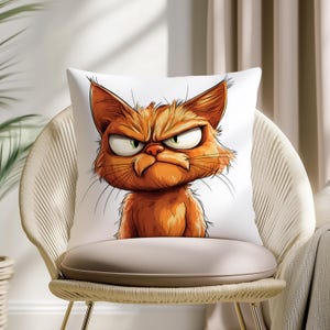 Grumpy Cat Throw Pillow Cover: Funny Pop Art Home Decor
