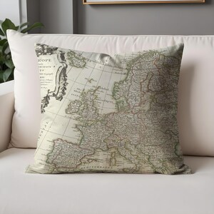 Taies d'oreiller Wanderlust Map - Housse de coussin décorative d'inspiration vintage World Explorer
