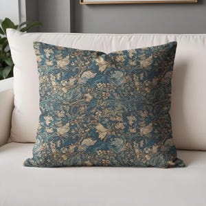 William Morris Dream: Vintage Floral Blue Poszewki na poduszki